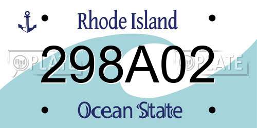 298A02 Rhode Island License Plate