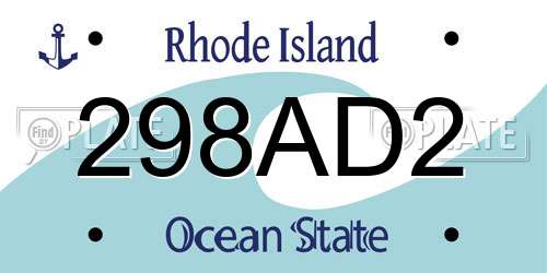 298AD2 Rhode Island License Plate