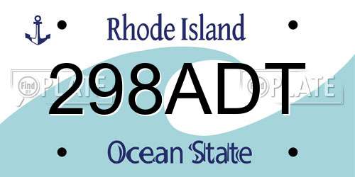 298ADT Rhode Island License Plate