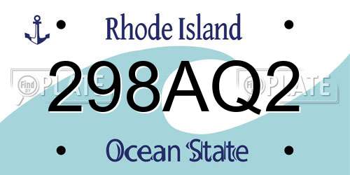 298AQ2 Rhode Island License Plate
