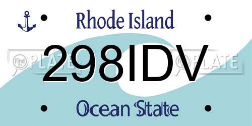 298IDV Rhode Island License Plate