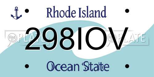 298IOV Rhode Island License Plate