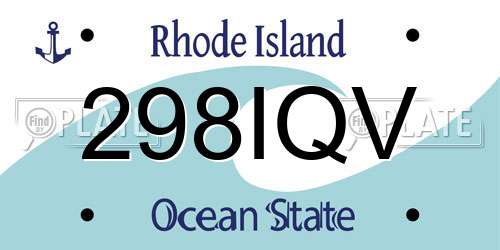 298IQV Rhode Island License Plate