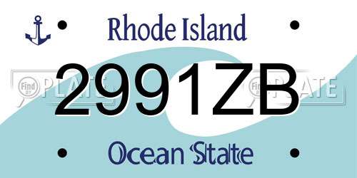 2991ZB Rhode Island License Plate