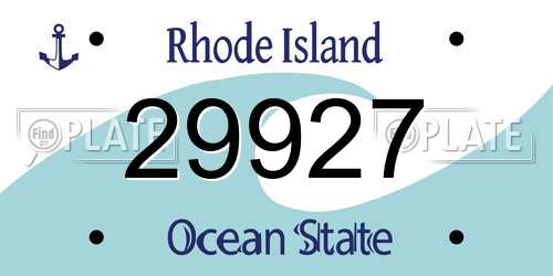 29927 Rhode Island License Plate