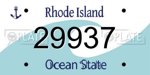 29937 Rhode Island License Plate