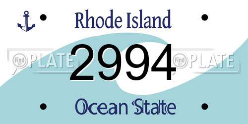 2994 Rhode Island License Plate