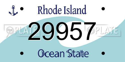 29957 Rhode Island License Plate
