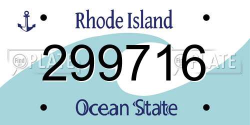 299716 Rhode Island License Plate