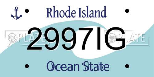 2997IG Rhode Island License Plate