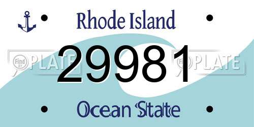 29981 Rhode Island License Plate