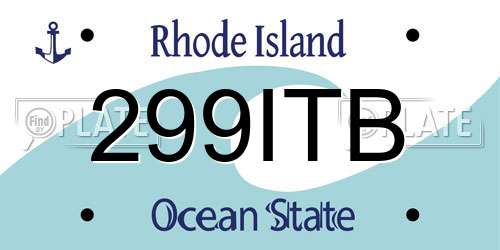 299ITB Rhode Island License Plate
