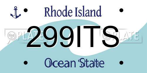 299ITS Rhode Island License Plate