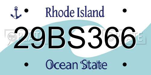 29BS366 Rhode Island License Plate