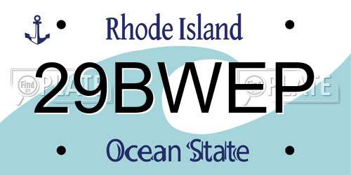 29BWEP Rhode Island License Plate
