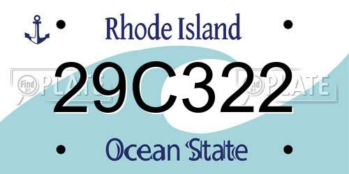 29C322 Rhode Island License Plate