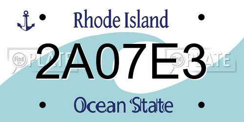 2A07E3 Rhode Island License Plate