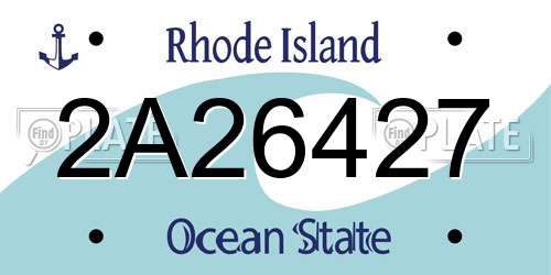 2A26427 Rhode Island License Plate