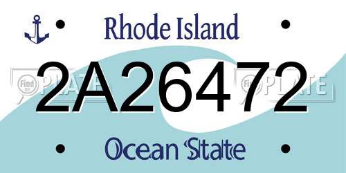 2A26472 Rhode Island License Plate