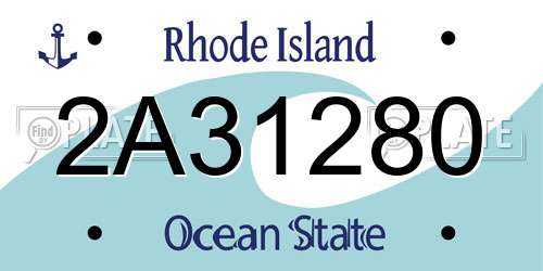 2A31280 Rhode Island License Plate