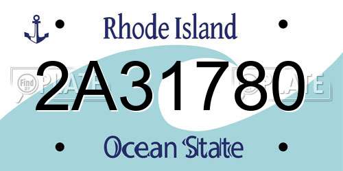 2A31780 Rhode Island License Plate