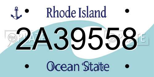 2A39558 Rhode Island License Plate