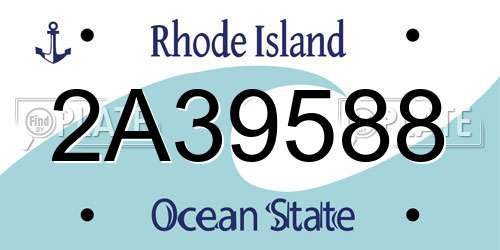 2A39588 Rhode Island License Plate