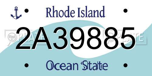 2A39885 Rhode Island License Plate