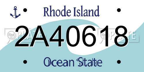 2A40618 Rhode Island License Plate
