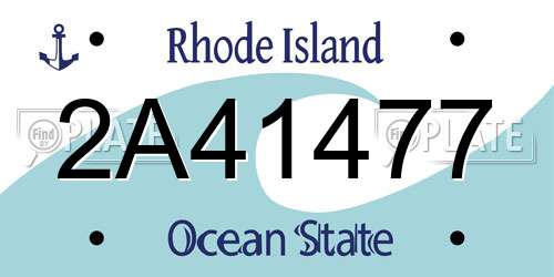 2A41477 Rhode Island License Plate