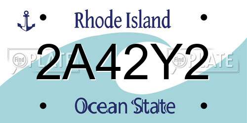 2A42Y2 Rhode Island License Plate