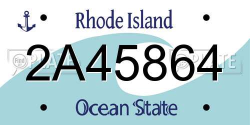 2A45864 Rhode Island License Plate