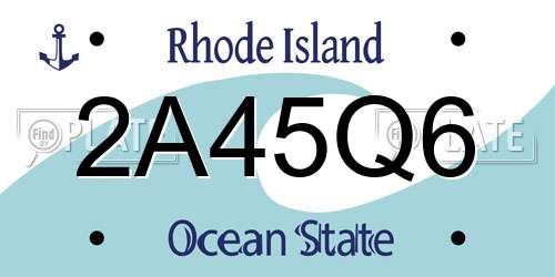 2A45Q6 Rhode Island License Plate