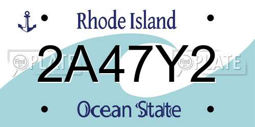 2A47Y2 Rhode Island License Plate