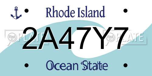 2A47Y7 Rhode Island License Plate