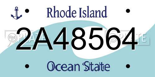 2A48564 Rhode Island License Plate