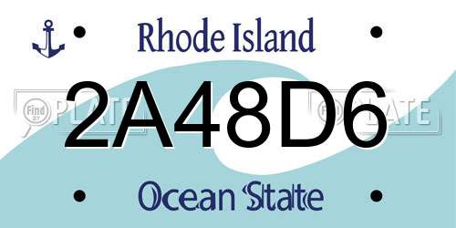 2A48D6 Rhode Island License Plate
