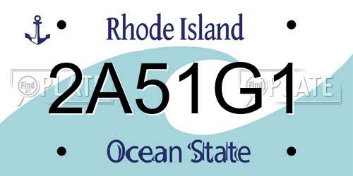 2A51G1 Rhode Island License Plate