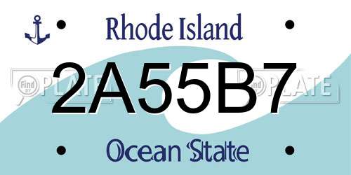 2A55B7 Rhode Island License Plate