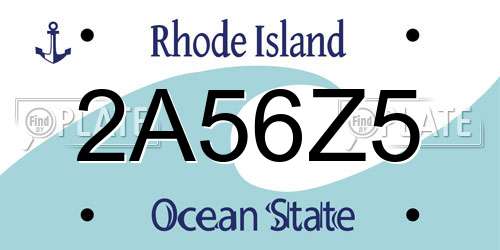 2A56Z5 Rhode Island License Plate