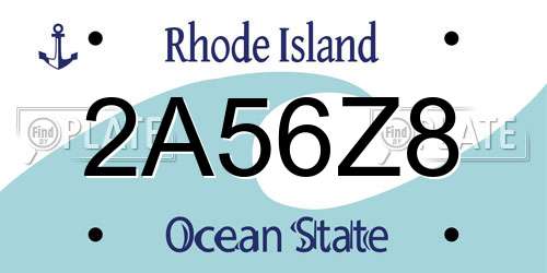 2A56Z8 Rhode Island License Plate