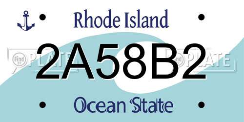 2A58B2 Rhode Island License Plate