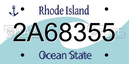 2A68355 Rhode Island License Plate