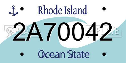 2A70042 Rhode Island License Plate