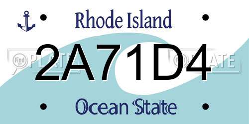 2A71D4 Rhode Island License Plate