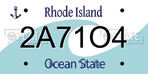 2A71O4 Rhode Island License Plate