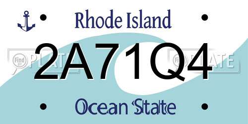 2A71Q4 Rhode Island License Plate