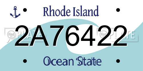 2A76422 Rhode Island License Plate