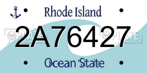 2A76427 Rhode Island License Plate