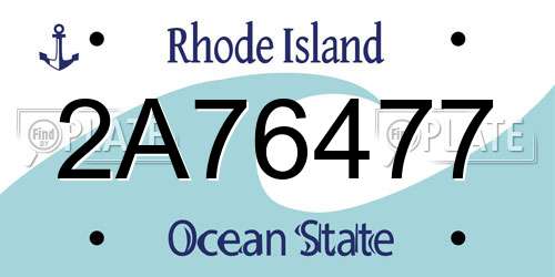 2A76477 Rhode Island License Plate
